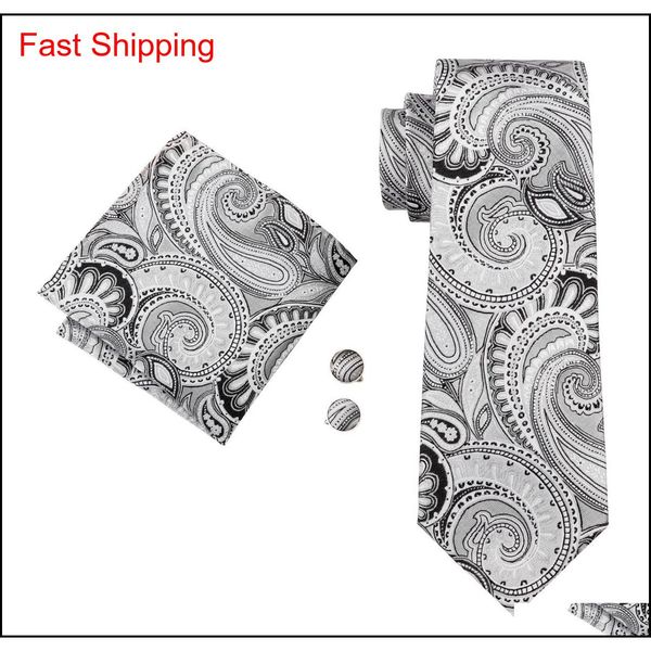 

paisley men ties classic silk tie sets blace mens neck ties tie hanky cufflinks sets tie sets for wedding party qylonm bdefashion, Black;blue