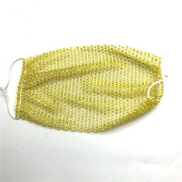 

washable designer fashion luxury bling face reusable fancy diamond drill sun protective masks decoration rhinestone mask