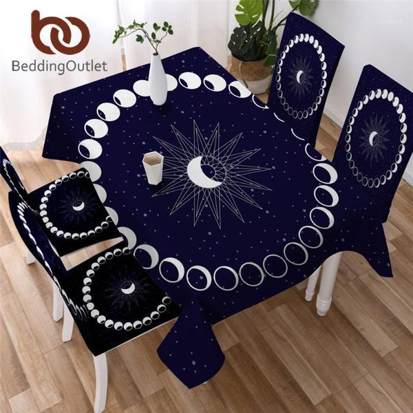 

beddingoutlet eclipse rectangle tablecloth moon star table cover galaxy table cloths blue decorative linen toalha de mesa1