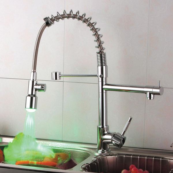 

becola вытягивает водяной бассейн миксер кран хромированные холодные горячие воды кран светодиодный кухонный кран бесплатная доставка lh 809