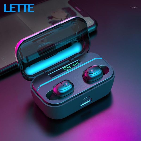 

g6s bluetooth 5.0 earphone 8d stereo wireless mini waterproof with 2200mah power bank headset1