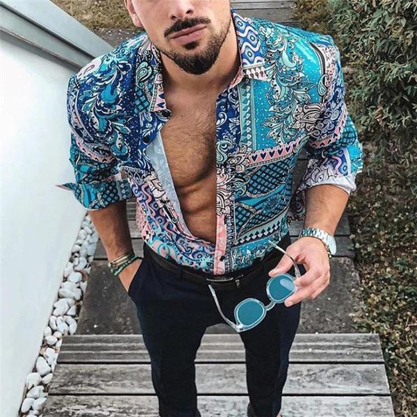 

klv shirts men's fashion vintage shirt long sleeved casual shirt vacation high-street ethnic style hawaiian beach1, White;black