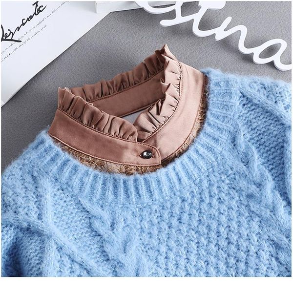 

lace fake collar shirt women neck cover false collar blouse detachable shirt collars for women clothes accessories jllgia, Blue;red