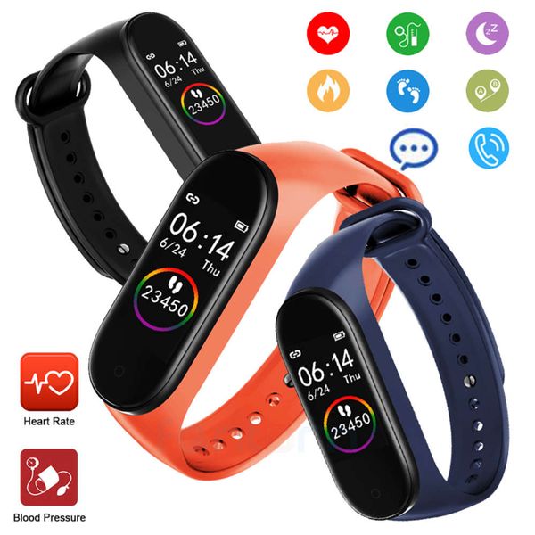 

2020 m4 wristband fitns trcker pedometer exercise pulse blood prsure bluetooth health smart watch