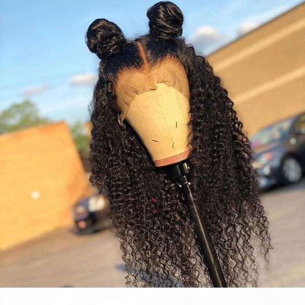 

kinky curly wig 360 lace frontal wig pre plucked with baby hair fake scalp invisible undetectable hd transparent remy human wigs, Black