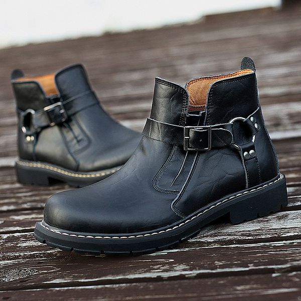 

snow boots leather shoes o7cz, Black;brown