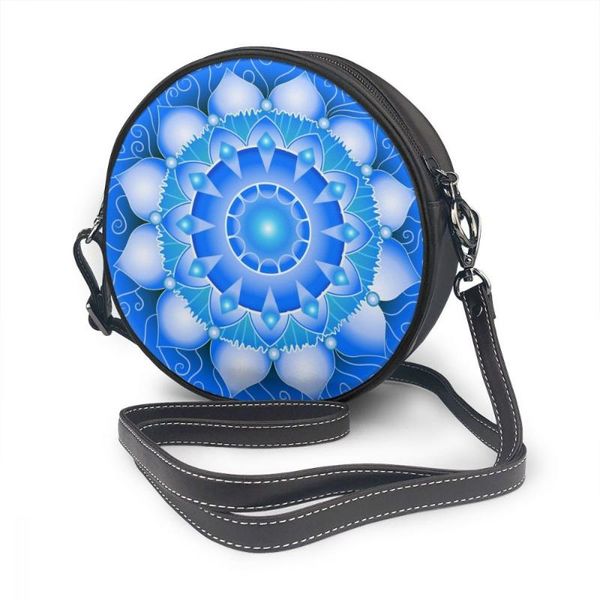 

2021 олн летние женская мода маленькая круглая сумка blue mandala сумка сумка для посылки crossbody телефон кошелек монеты