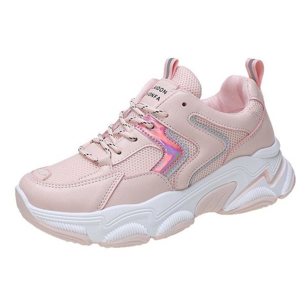 

2021 new spring woman chunky father black female white campus running thick soles casual shoes p620, Black;white