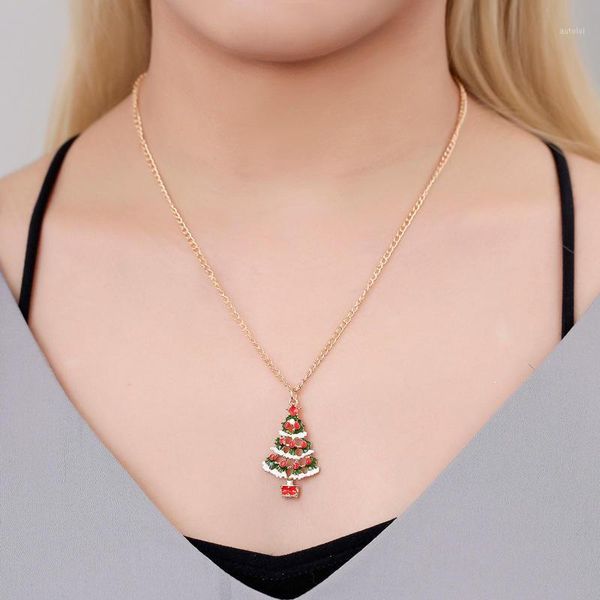 

cute christmas cartoon jewelry earrings christmas tree drop womens necklace set europe and america selling accessorie1, Silver