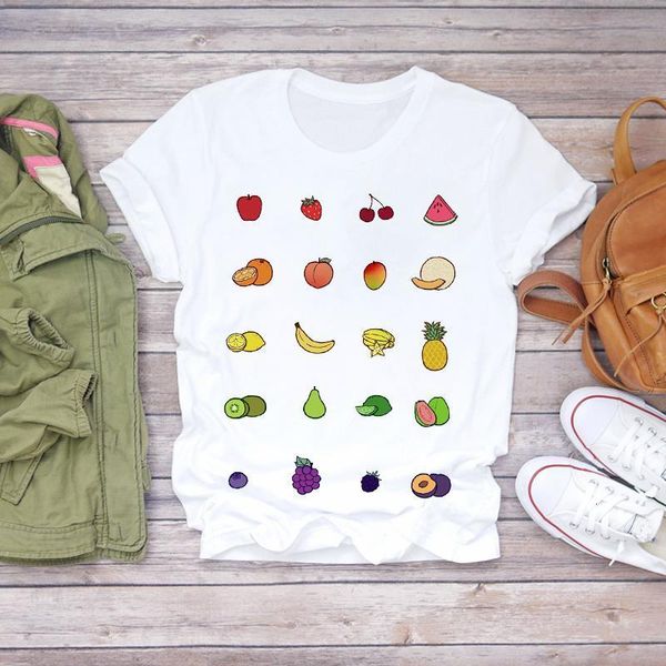 

women 2020 cartoon sweet 90s pineapple fashion summer fruit shirt ladies womens t-shirts t graphic female tee t-shirt, White