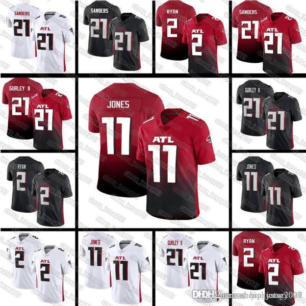 

атланта соколы трикотажные изделия 21 todd gurley ii 2 мэтт райан джерс 11 хулио джонс джерси 18 ридли 24 девонты фримена футбольные майки, Black;red