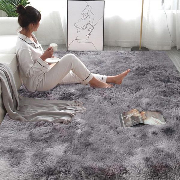 

silky fluffy carpet modern home decor long plush shaggy rug children's play mats sofa living bedroom bedside mat balcony carpets