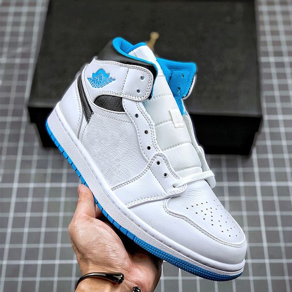

jumpman 1 men women basketball shoes 1s mid laser blue mens trainers designer shoes 36-46 athletic sports sneakers, White;red