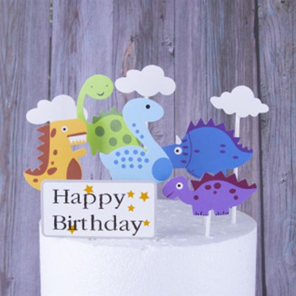 

18шт / набор бумаги торт топпер украшения динозавр тема детский день рождения торт украшение выбор карты торт топпер jllcpp fight2010