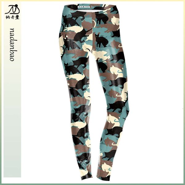 

2020 new camouflage cat digital printing pant, Black;white