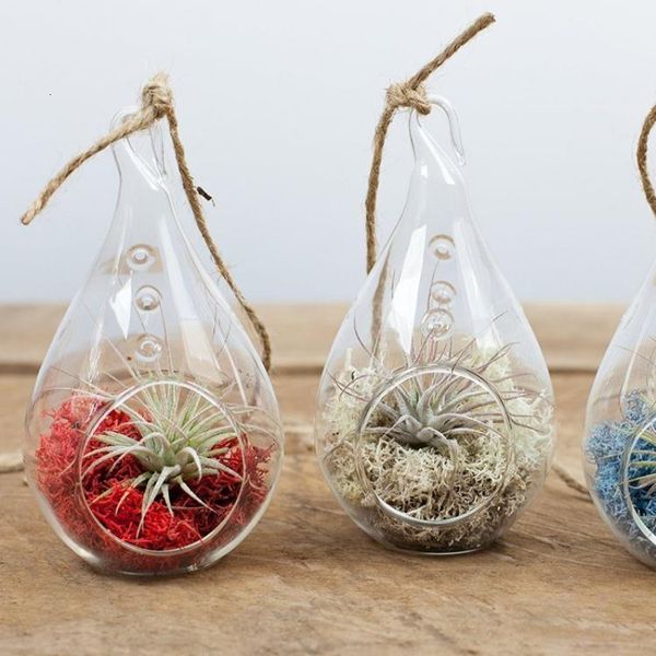 

plant candle clear holder terrarium teardrop hanging glass balls container for home wedding decoration 15*7cm jo4k
