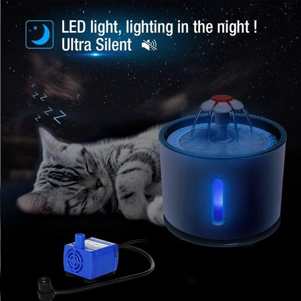 

2.4l matic cat water fountain electric led mute drinker feeder dog cat water drinking fountain bowl usb pet water d wmtlvd