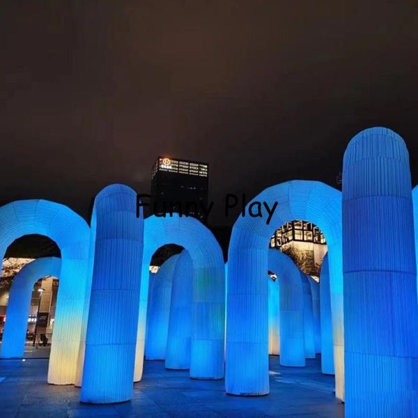 

3.5mwx4.5mh led lighting inflatable arch color changing led lighted inflatable archway u shape airgate