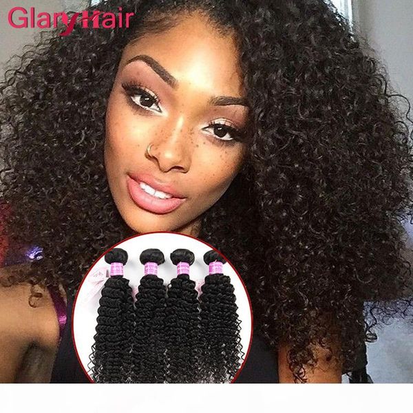 

new fashion style glary hair products peruvian human hair weave bundles kinky curly weaves soft mink brazilian hair extensions, Black