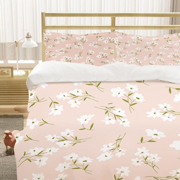 

bedding sets floral pattern luvet cover zipper sanded duvet soft quilt double complete  king