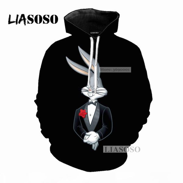

liasoso 2018 new cartoon cute bugs 3d print women men hooded hoodies sweatshirts pullover harajuku style hip hop x0289, Black