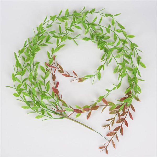 

artificial rattan vine fake green willow leaves garland foliage home decoration
