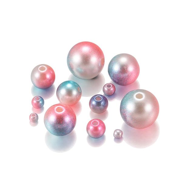 

multi size mixed 3 12mm straight hole acrylic imitation pearl rainbow color plastic abs beads diy for jewelry making accessories h jllnrf