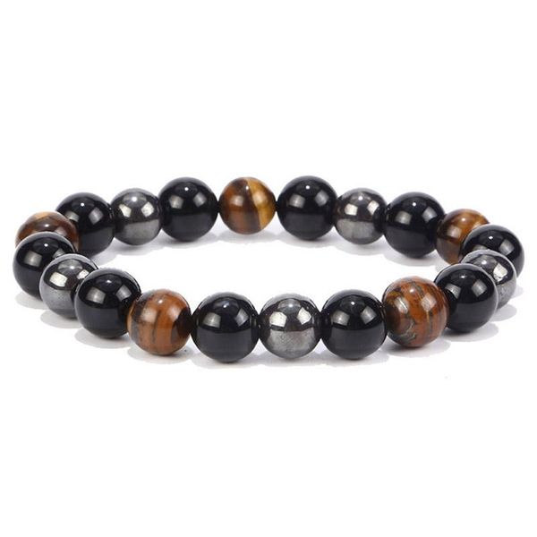 

tiger eye & hematite & black obsidian 8mm/10mm stone bracelet handmade diy jewelry