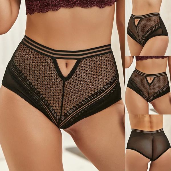 

women's panties women high waist lace plus size thong underwear bielizna damska, Black;pink