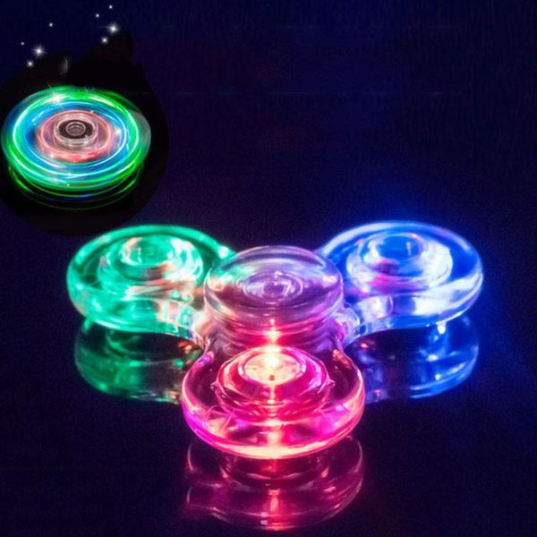 

creative luminous led light fidget spinner transparent colorful stress relief hand spinner glow in the dark toy gift h wmtnao yyysports