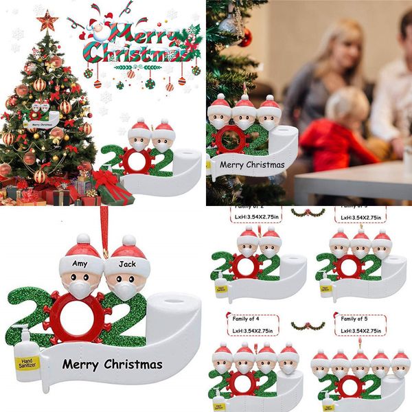 

snowman a handwritten name 2020 diy family mask christmas tree hanging pendant quarantine survivors 9y3qu2sj