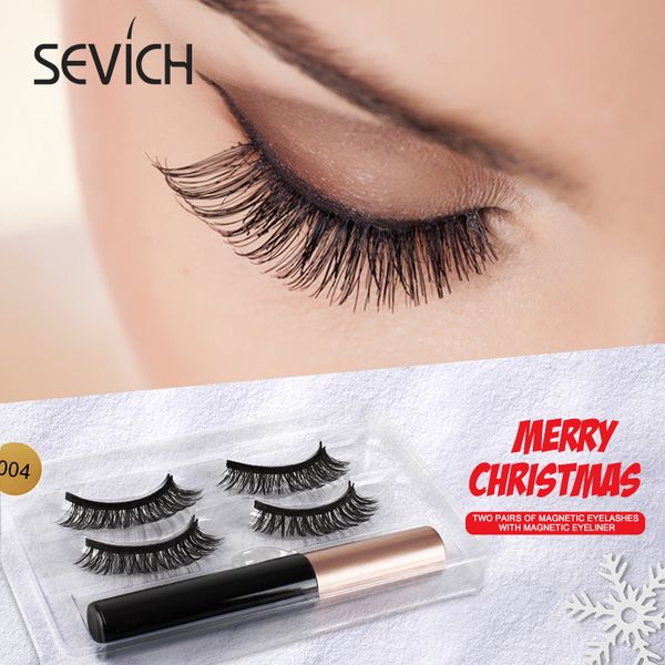 

sevich 2 pairs magnetic eyelashs & magnet liquid eyeliner set waterproof long lasting eyelash professionals soft natural eyelash