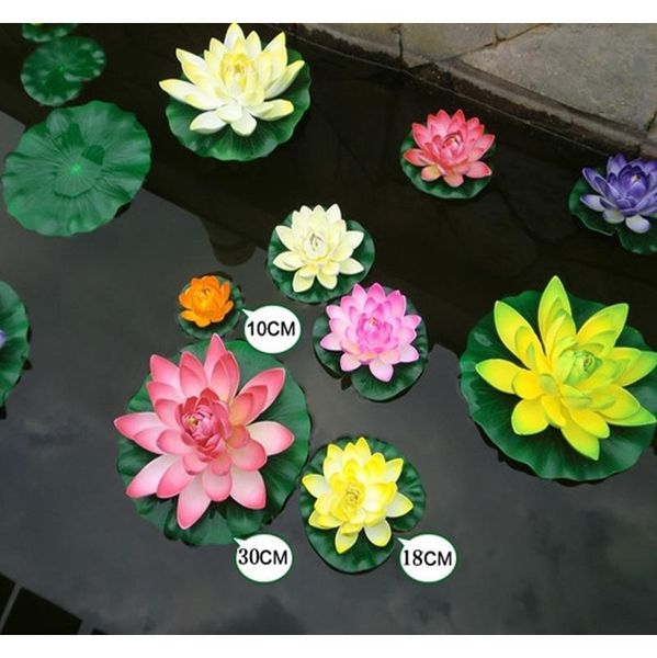 

10cm real touch artificial lotus foam flowers white water lily floating pool plants for wedding gard jllsxg sport777