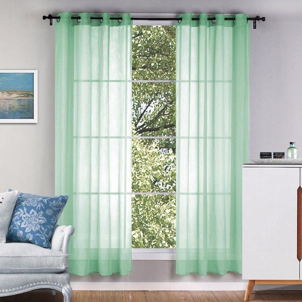 

curtain & drapes sunnyrain 1-piece green sheer for living room translucidus tulle bedroom drape with eyelet cortinas