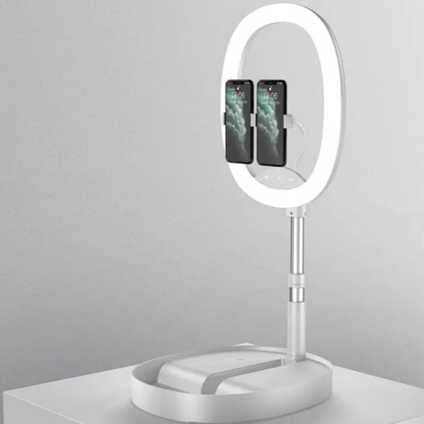 

4fds2awretractable selfie ring light live broadcast desklazy phone stand