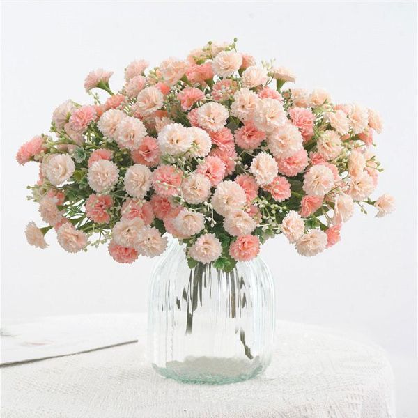 

1 bunch 5 forks 20 flowers artificial flowers silk simulation carnations bouquet fake carnation flower lilac home decor floral1