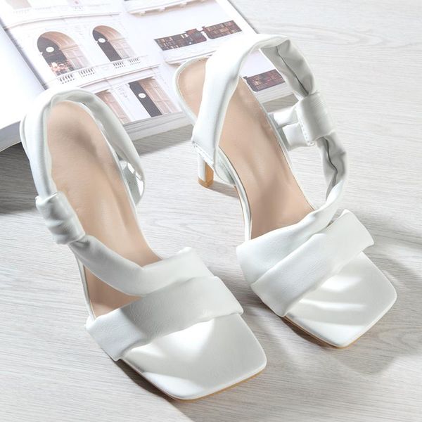 

2021 summer fashion women green white heels sandals stripper stiletto high heels sandals party nightclub shoes big size 42, Black