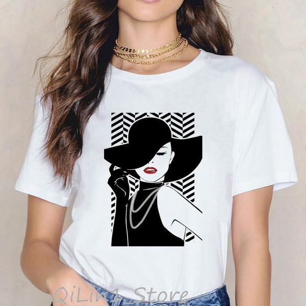 

fashion lady wearing leopard hat print t-shirt femme vogue t shirt streetwear hipster tees camisas mujer friends xmas gift, White