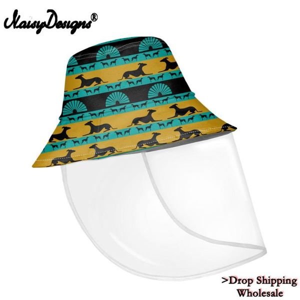 

cloches 2021 women's hat sun greyhound animals prints bucket basin cap for female visor fisherman's protective men wholesale