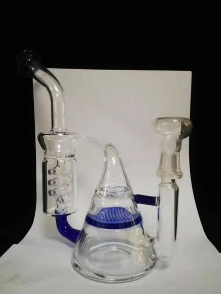 Tubi dell'acqua calda Double Recycler Honeycom to Turbine Prec Glass Narghilè Spiral Ice Catcher Oil Rigs 8 