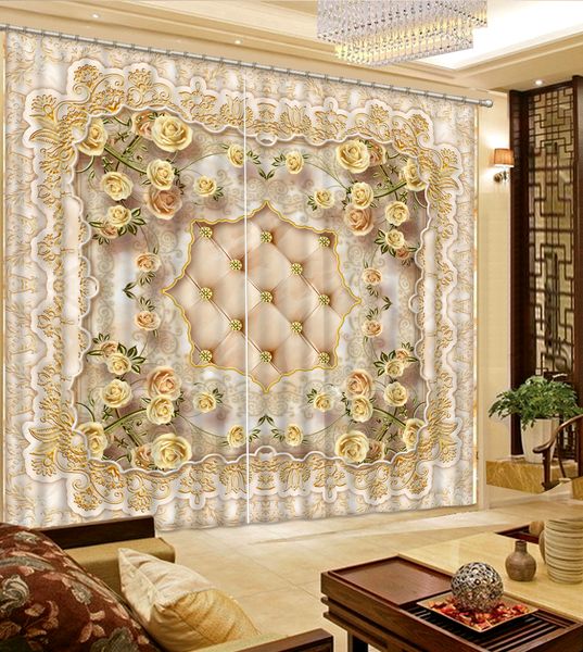 

the new euporean pattern luxury curtains living room curtain 3d window curtains for room