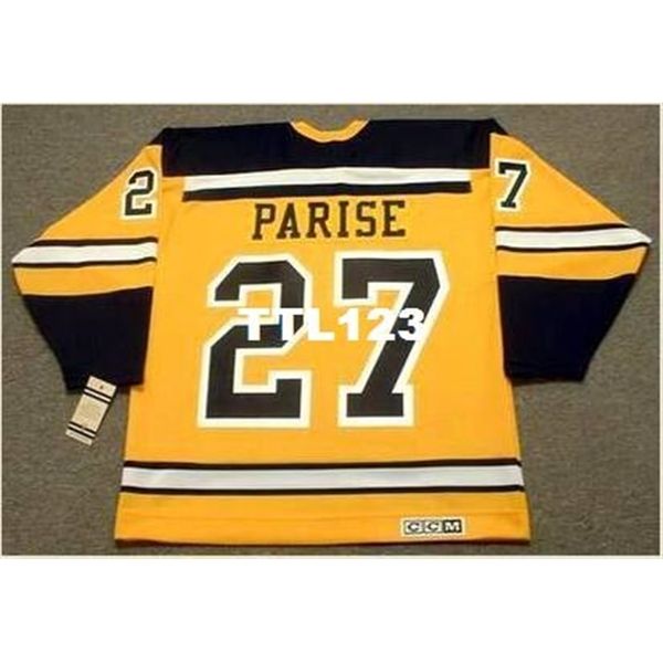 

740s #27 j.p. parise boston bruins 1966 ccm vintage retro hockey jersey or custom any name or number retro jersey, Black