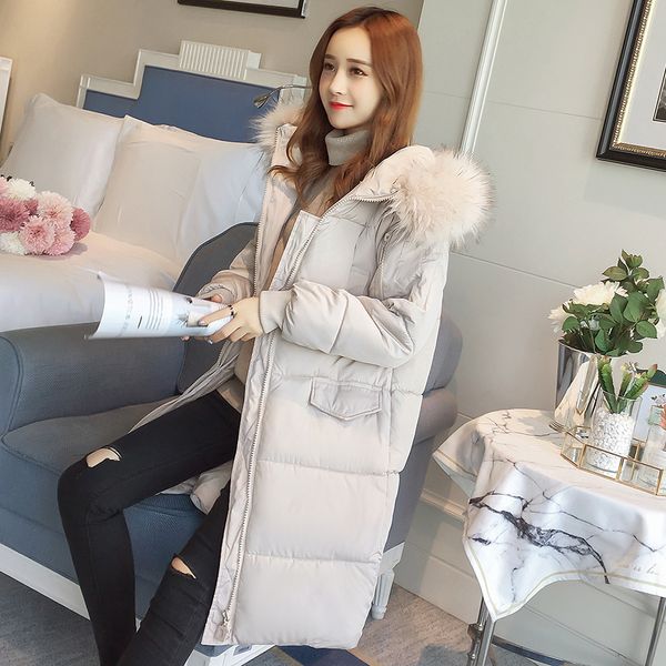 

2021 new new ins cotton thick korean winter women mid-length down padded coat 736e, Black