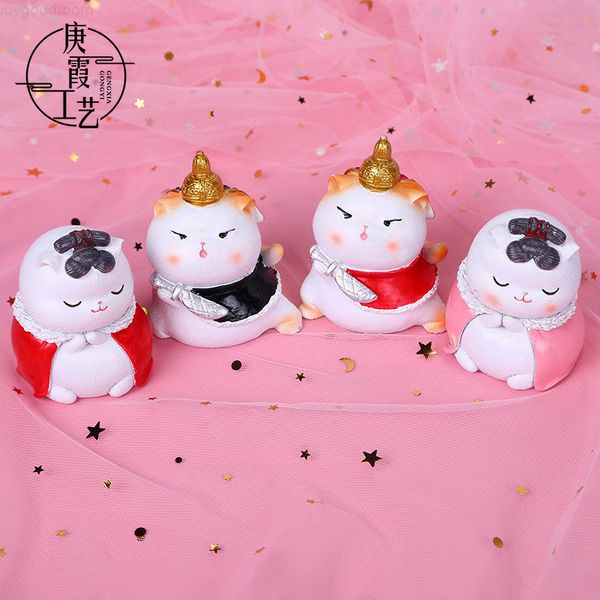 

animal handicrafts palace style cartoon cat tridimensional office desk car resin ornament