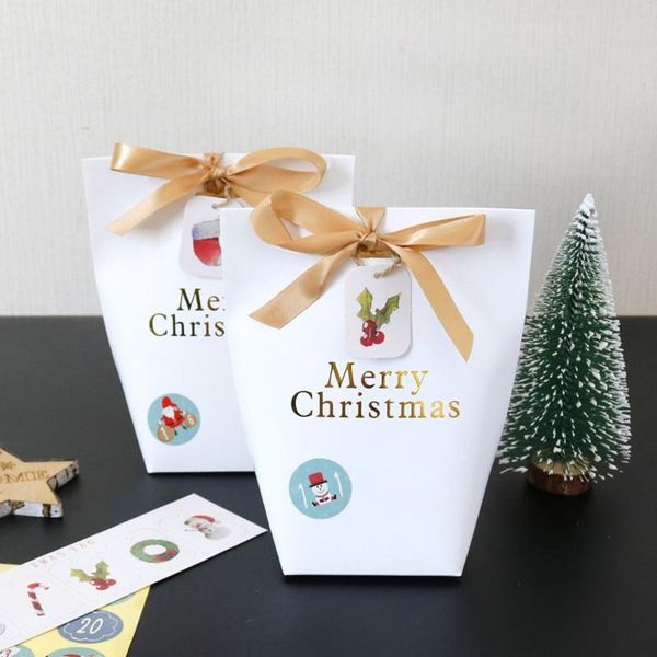 

24 sets christmas 1-24 advent calendar cookie candy cartons with tags clips