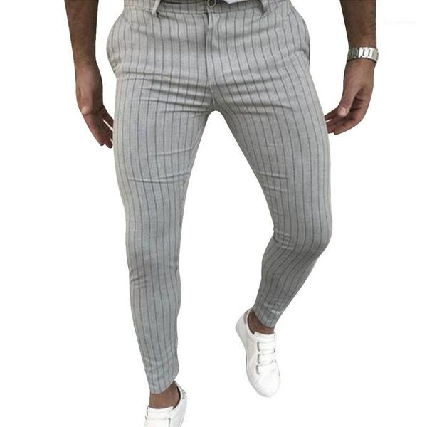 

men's pants cysincos men striped jogger long slim fit sport pencil gym skinny sweatpants streetwear business trousers1, Black