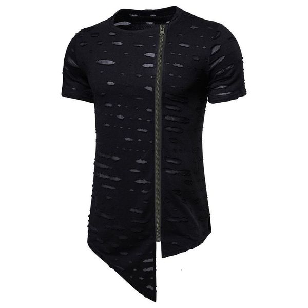 

feitong camisas мужская летняя рубашка узор на шеи повседневная молния отворота с коротким рукавом нерегулярная рубашка химическая homme, White;black