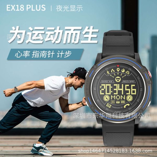 

new smart ex18plus heart rate waterproof compass step bluetooth outdoor sports bracelet watch