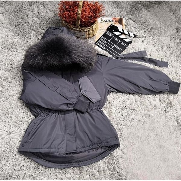 

grand 2021 new royal skin of the women winter jacket with hooded white female warm bass middle parkas and long b8t6, Black