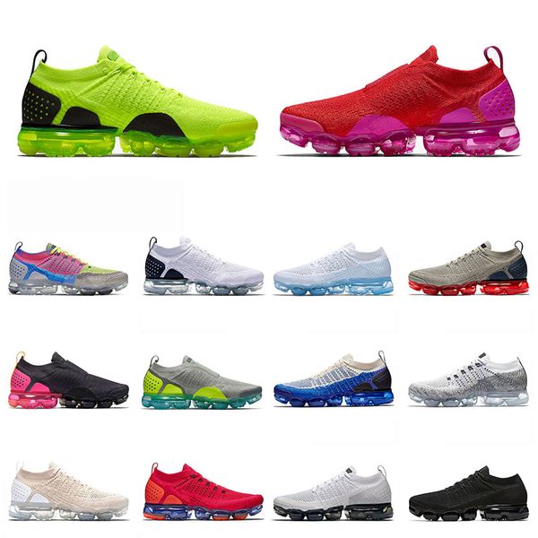 

fashion 2021 new arrival fly knit 2 moc sport running shoes volt grey university red triple white off men women cushion sneakers, White;red